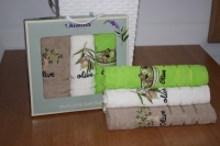 Кухонные махровые салфетки METEOR 30х50 OLIVE - 3шт. арт. 9735